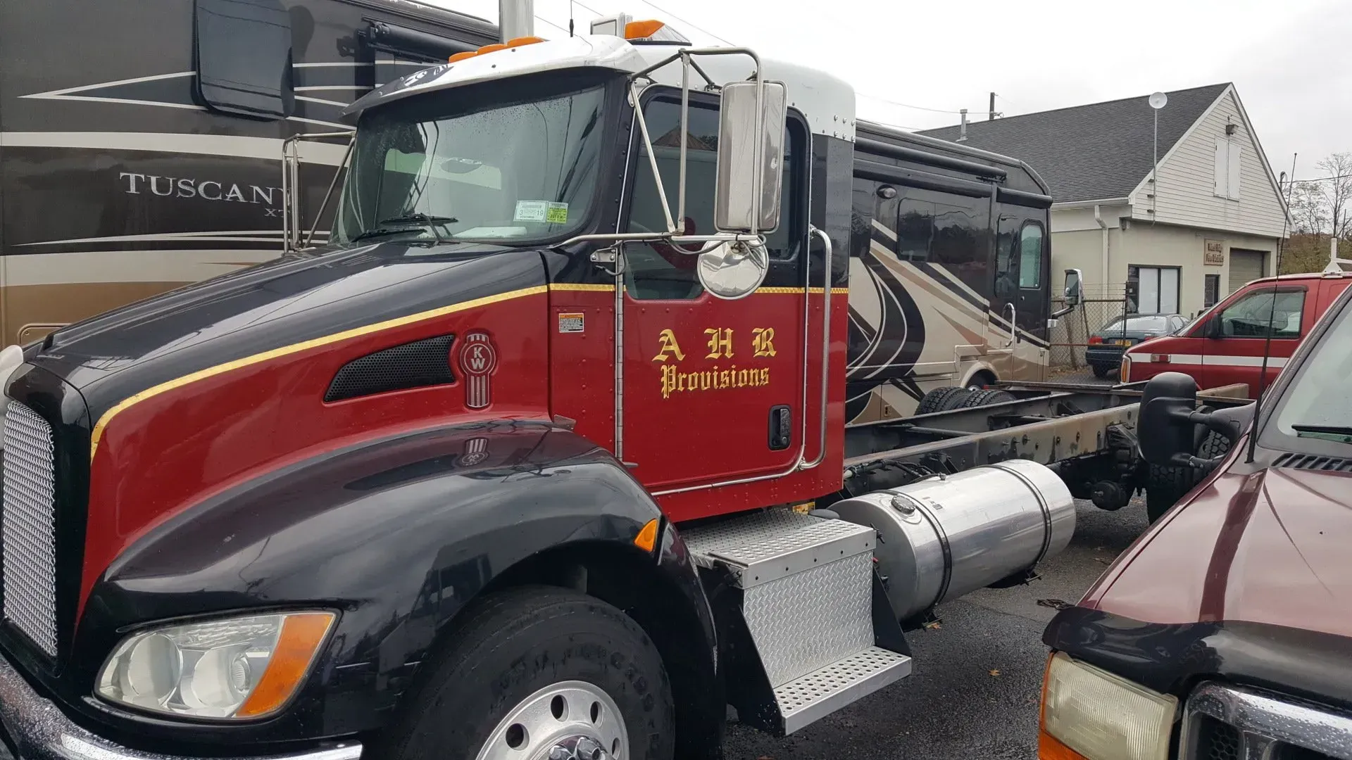 Mechanic repairing a truck engine at South Shore Truck Repair